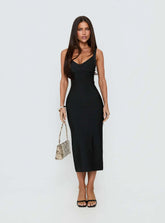 Justina Bandage Midi Dress Black