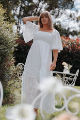 Xana Maxi Dress - White Broderie