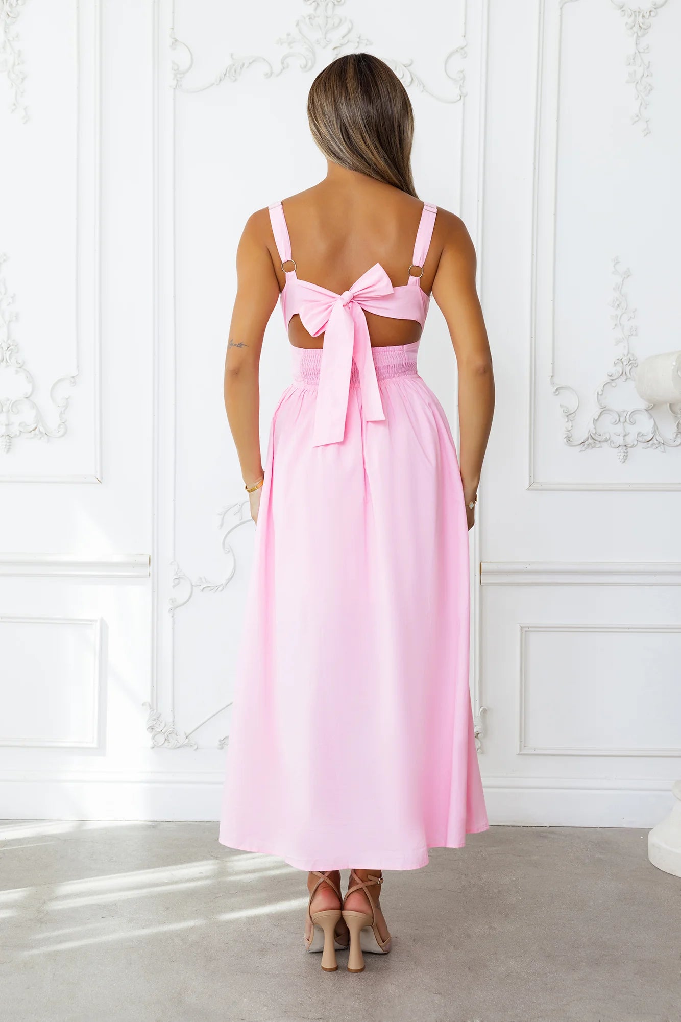 Sunshine Dreamer Midi Dress Pink