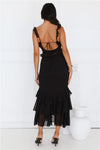 Golden Rooftops Midi Dress Black